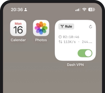 Dash VPN iOS Widget